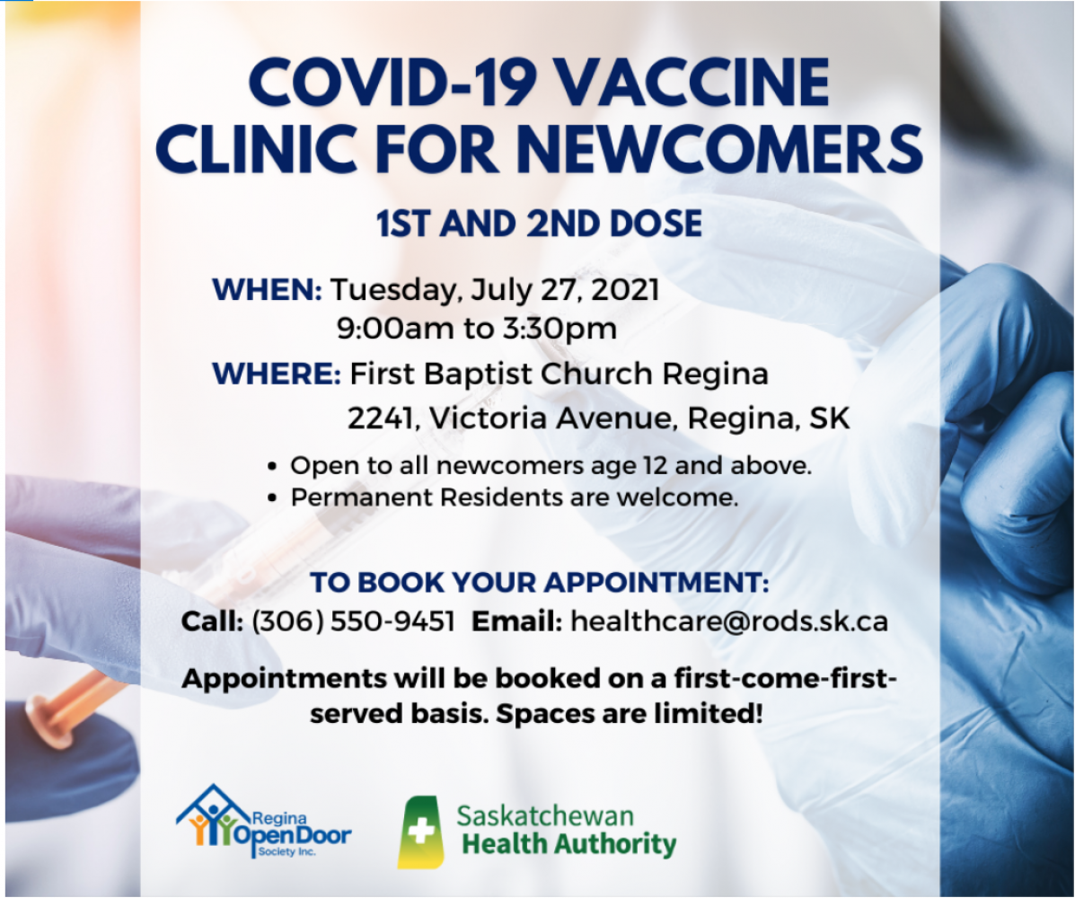 COVID-19 Vaccination Clinic for Newcomers Booking Appointments- Register Now!