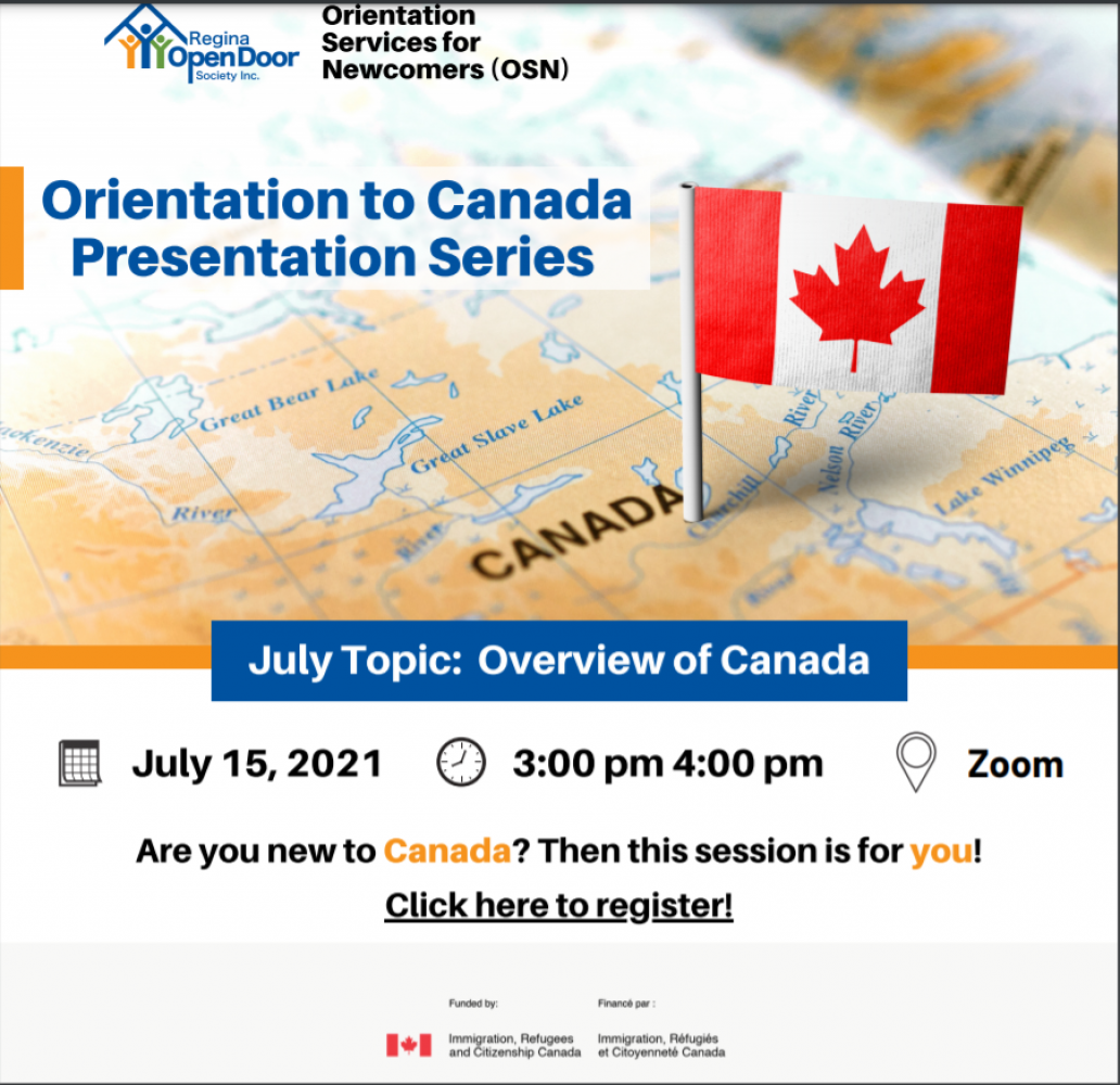 Free 'Orientation to Canada' classes - third Thursday of each month 