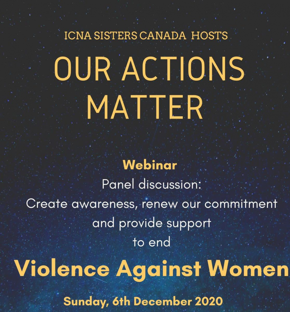ICNA Sisters is Coordinating a Webinar Addressing Violence Against Women - Sunday, Dec. 6th
