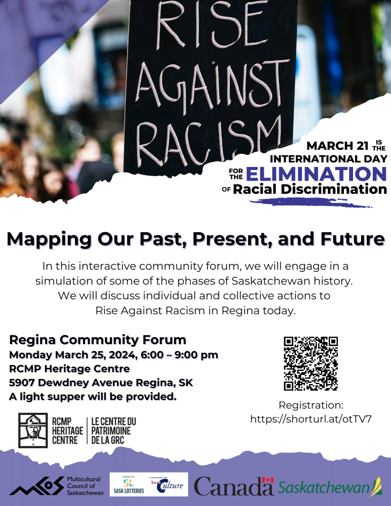 International Day For The Elimination of Racial Discrimination- Regina & Online Community Forum