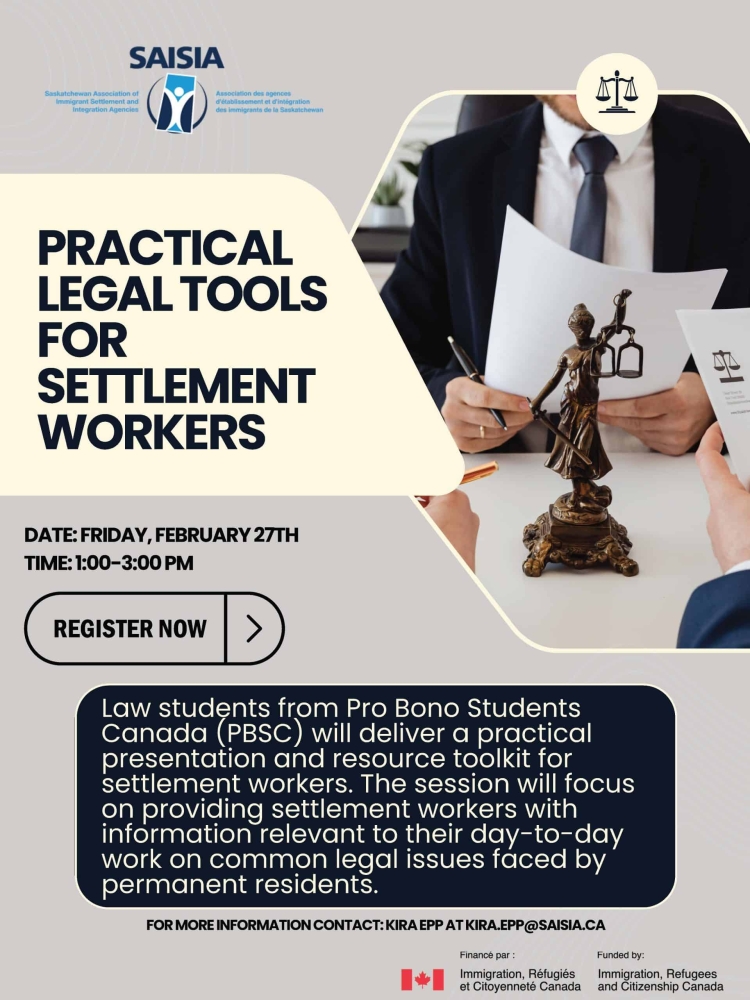 Professional Development:  Practical Legal Tools for Settlement Workers