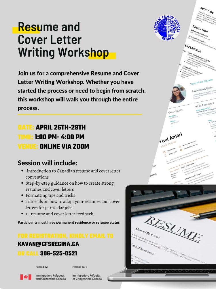 Resume and Cover Letter Writing Workshop - April 26th-29th