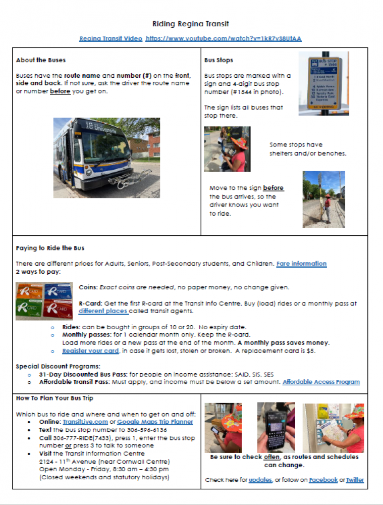 Revised Resource! Riding Regina Transit