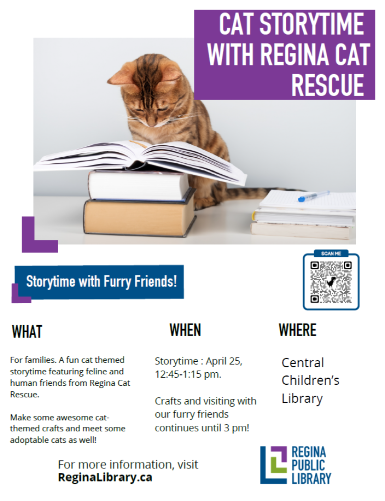 RPL + Regina Cat Rescue = Storytime with Cats!