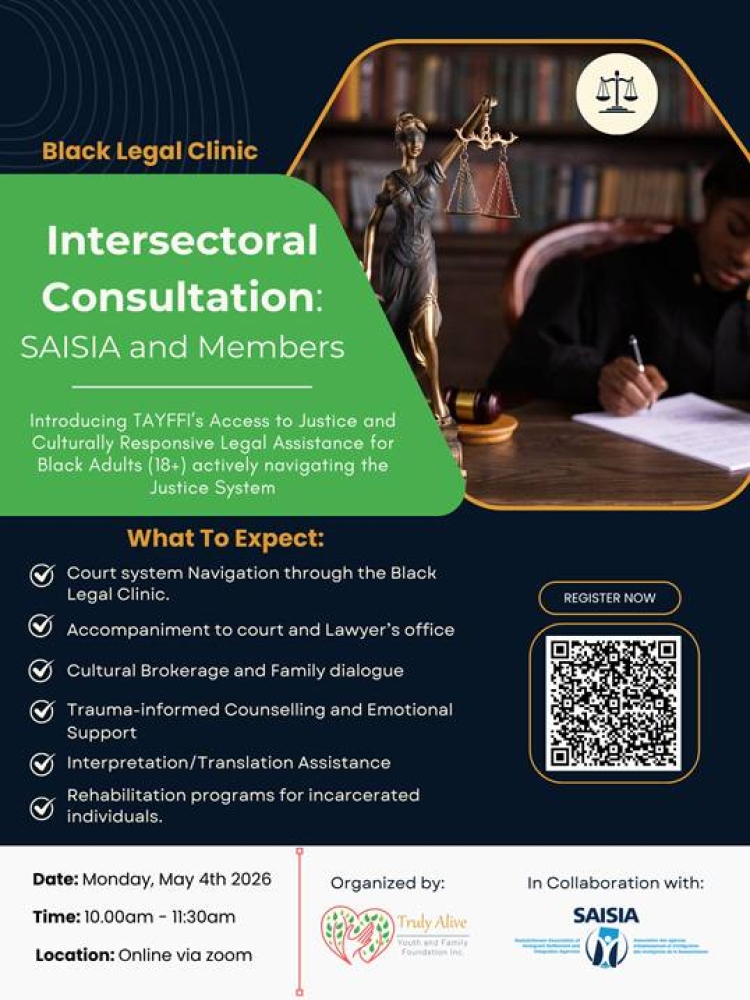 SAISIA Webinar to Introduce TAYFFI Black Access to Justice Program