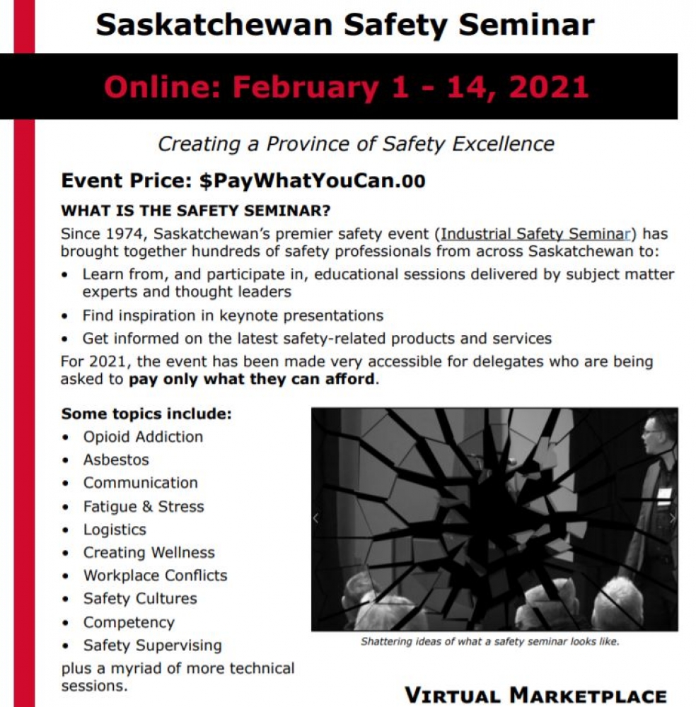 Saskatchewan Safety Council's Safety Seminar - Available Online Until Feb. 14th