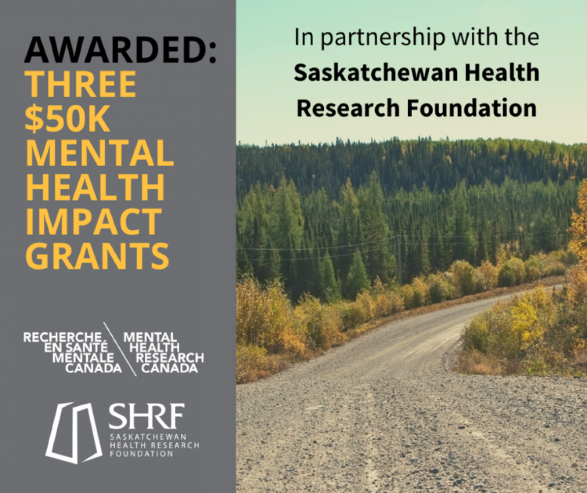 Saskatchewan Winners!  Mental Health Research Canada is Funding Grants for 3 Research Projects.