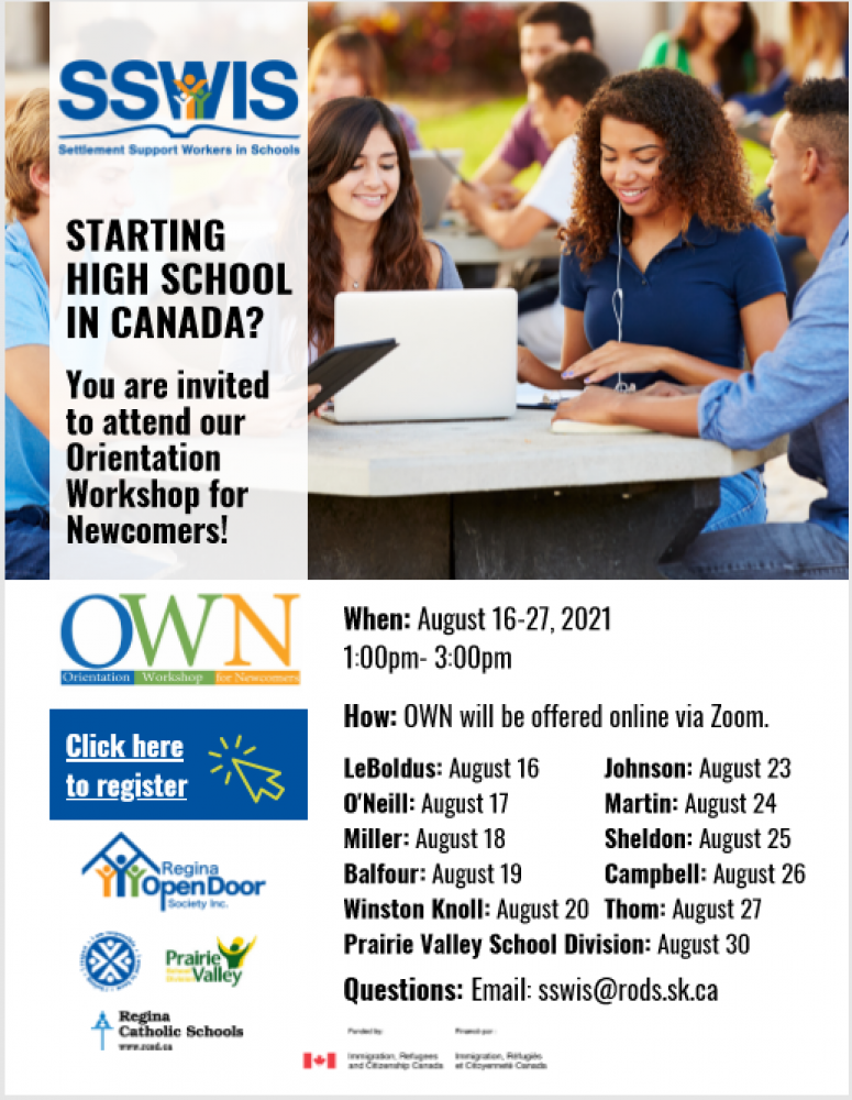 Starting Highschool in Canada? Newcomer Orientation Workshops being held by Zoom! 