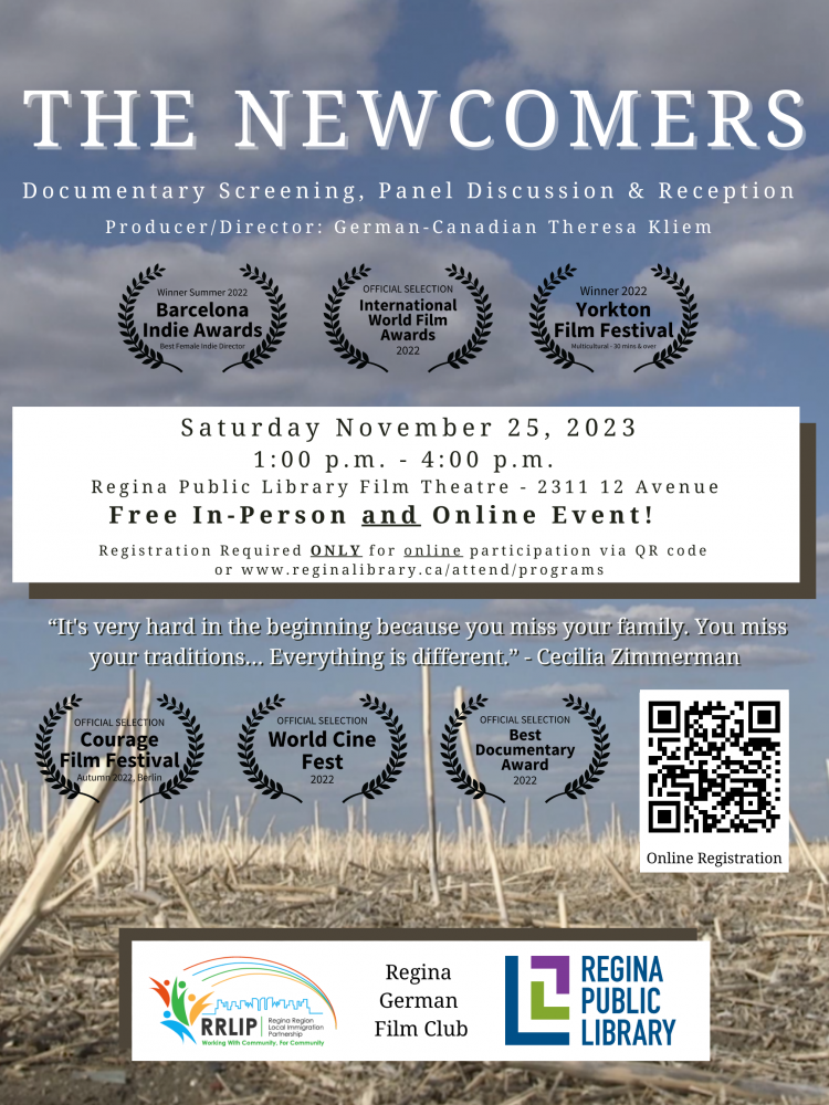 The Newcomers Film - Regina Public Library Nov 25th