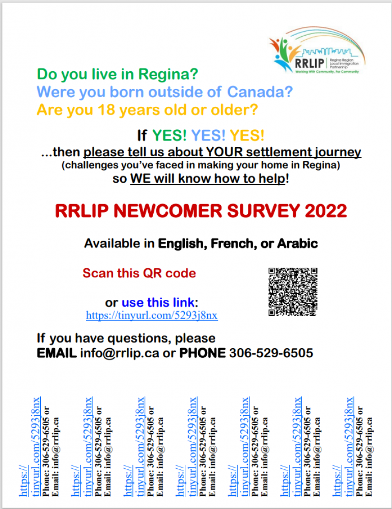 Were You Born Outside of Canada, and Now Live in Regina? RRLIP Would Like to Understand Your Settlement Challenges, and Get Your Ideas and Suggestions!