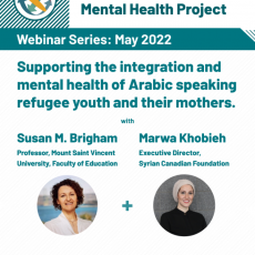  Free Webinar: "Supporting the Integration and Mental Health of Arabic Speaking Refugee Youth and Their Mothers."
