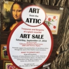 Art From the Attic!  A Recycled Art Sale!  Support Grandmothers in Africa!
