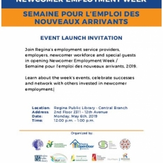 Newcomer Employment Week, 2019 Launch is One Week from Today
