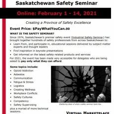 Saskatchewan Safety Council's Safety Seminar - Available Online Until Feb. 14th